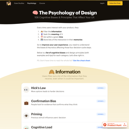 🧠Psychology of Design: 106 Cognitive Biases &amp; Principles That Affect Your UX
