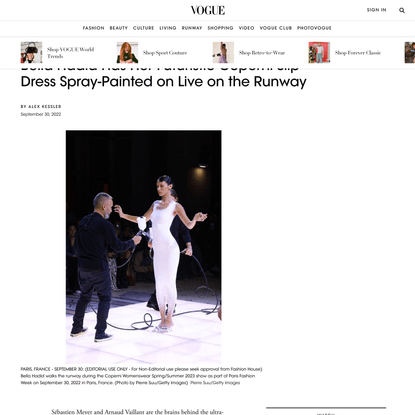 Coperni Dress Spray-Painted on Live on the Runway