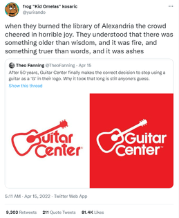 when they burned the library of alexandria the crowd cheered in horrible joy