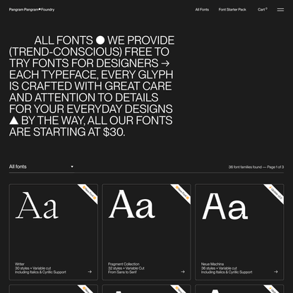 All our free-to-try quality fonts – Pangram Pangram Foundry