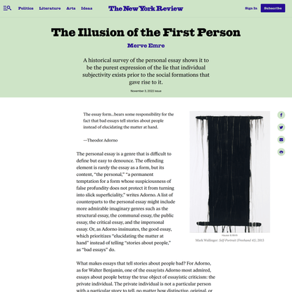 The Illusion of the First Person | Merve Emre