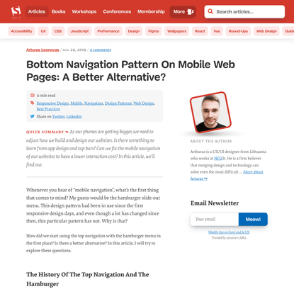 Bottom Navigation Pattern On Mobile Web Pages: A Better Alternative? — Smashing Magazine