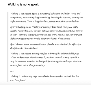 Walking is not a sport
