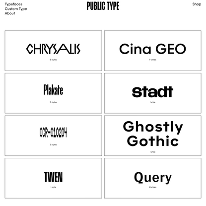 Public Type: Typefaces
