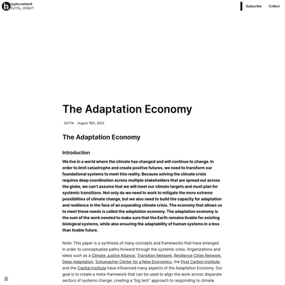The Adaptation Economy