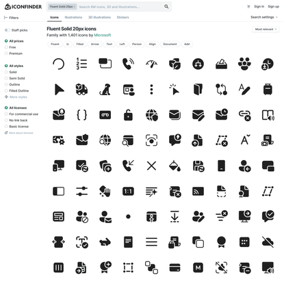 Fluent Solid 20px icons - Iconfinder