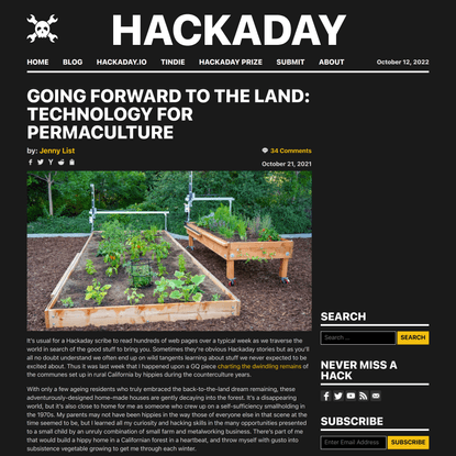 Going Forward To The Land: Technology For Permaculture