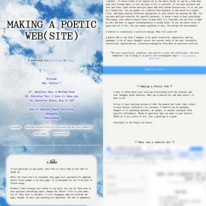 Making a Poetic Web(site)