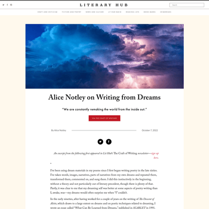 Alice Notley on Writing from Dreams
