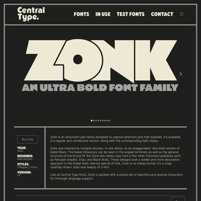 Zonk Font Family by Central Type