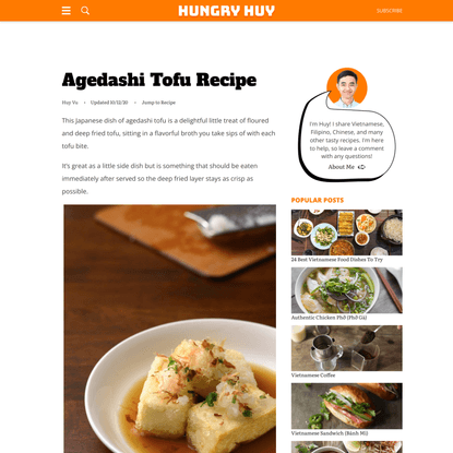 Agedashi Tofu Recipe - Hungry Huy