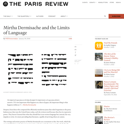 The Paris Review  -  Mirtha Dermisache and the Limits of Language - The Paris Review