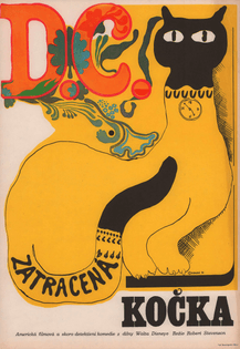 Czech poster for That Darn Cat!, designed by Eva Galova-Vodrazkova, 1970