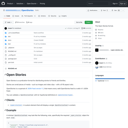 GitHub - dddddddddzzzz/OpenStories: The Open Stories format.