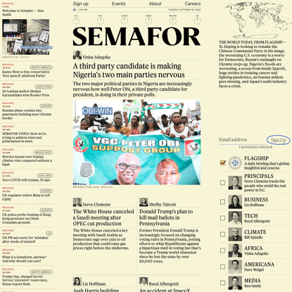 Semafor - A global news platform for breaking stories, analysis and video