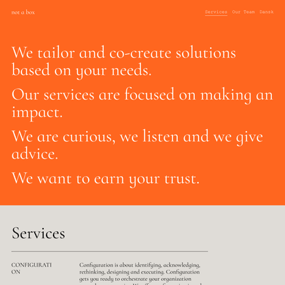 Services — not a box