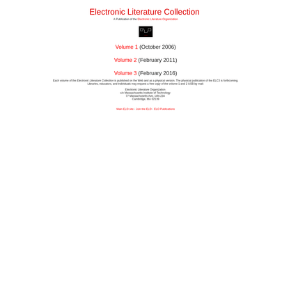 Electronic Literature Collection