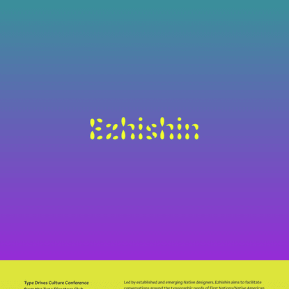 Ezhishin—Native North American Typography