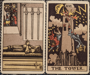 four of swords + the tower