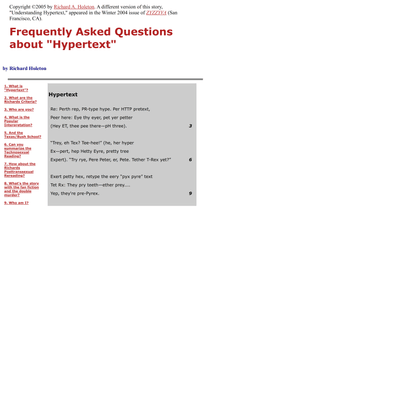FAQ about Hypertext