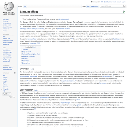 Barnum effect - Wikipedia