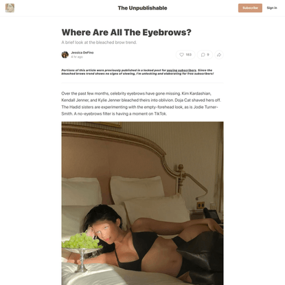 Where Are All The Eyebrows? - by Jessica DeFino