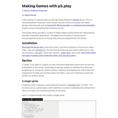 Making Games with p5.play (Creative Coding)