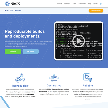 Nix: reproducible builds and deployments