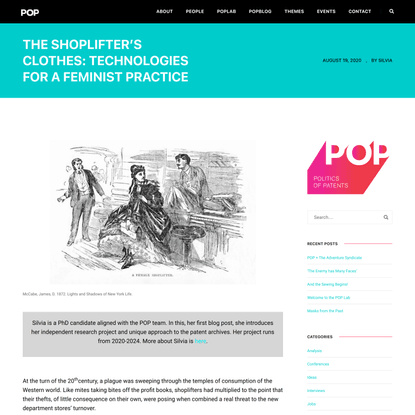 The Shoplifter’s Clothes: Technologies for a Feminist Practice - POP