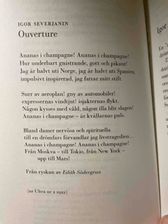 Igor Severjanin i oversettelse av Edith Södergran