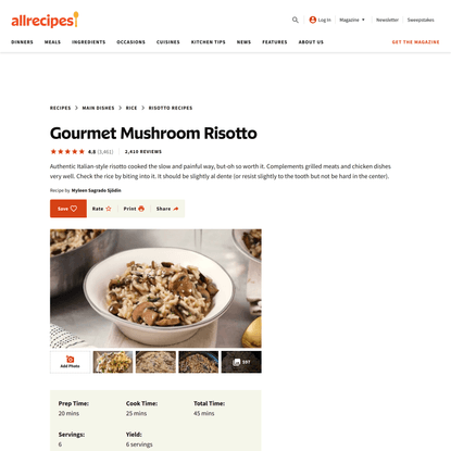 Gourmet Mushroom Risotto Recipe