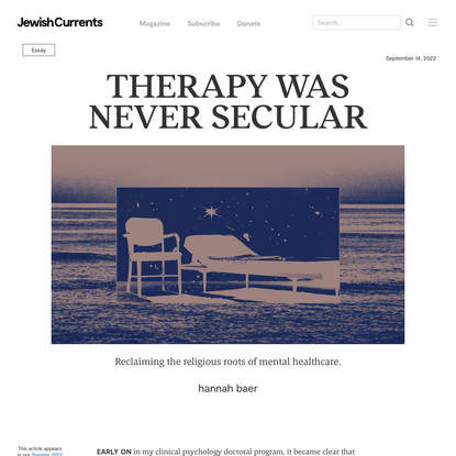Therapy Was Never Secular