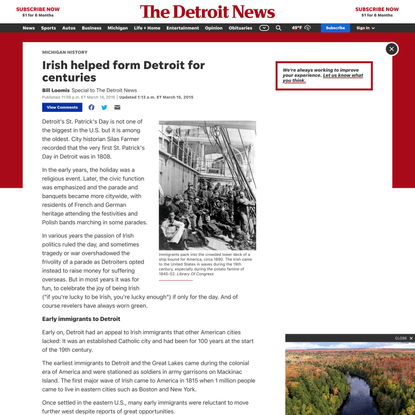 Irish helped form Detroit for centuries