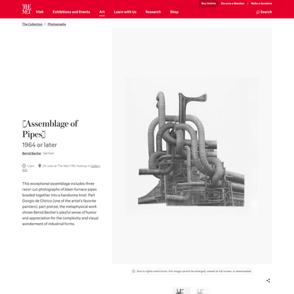 Bernd Becher | [Assemblage of Pipes] | The Metropolitan Museum of Art