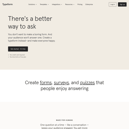 Typeform: People-Friendly Forms and Surveys