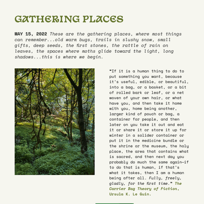 Gathering Places — Research Poems