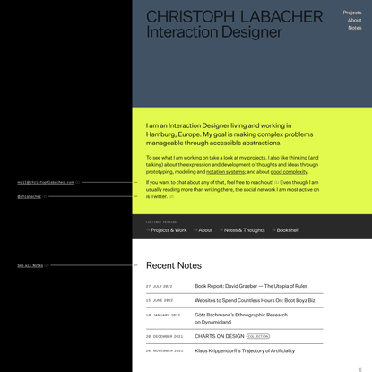 Home — Christoph Labacher · Interaction Designer