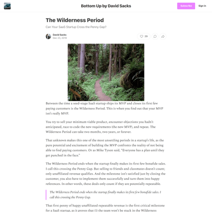 The Wilderness Period