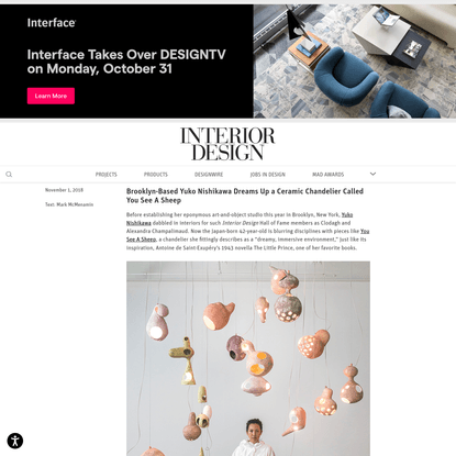 Brooklyn-Based Yuko Nishikawa Dreams Up a Ceramic Chandelier Called You See A Sheep - Interior Design