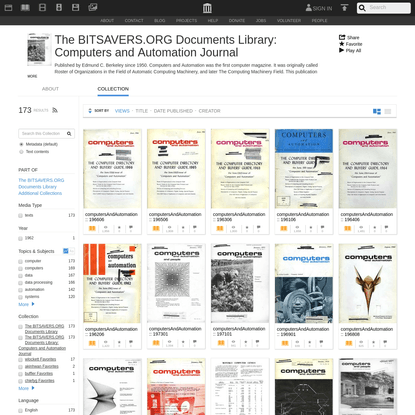 The BITSAVERS.ORG Documents Library: Computers and Automation Journal