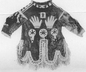 Shamanic parka created by angakkuq (shaman) Qingailisaq, photo c. 1907