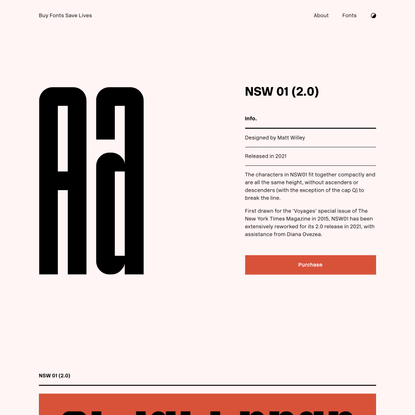 NSW 01 (2.0)  |  Buy Fonts Save Lives