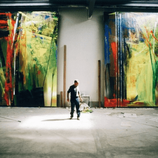 Gerhard Richter in his studio 