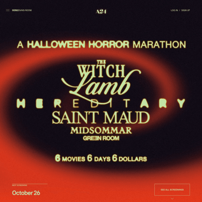 A Halloween Horror Marathon | A24 Screening Room