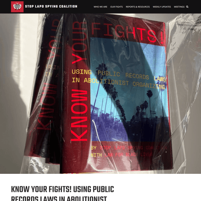 KNOW YOUR FIGHTS! Using Public Records Laws in Abolitionist Organizing - Stop LAPD Spying Coalition