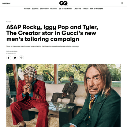 A$AP Rocky, Iggy Pop and Tyler, The Creator star in Gucci’s new campaign