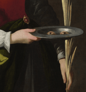 detail, Saint Lucy’s eyes painted by Francisco de Zurbarán, ca. 1635-40