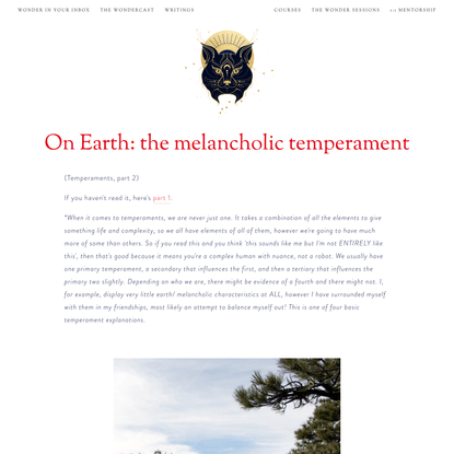 On Earth: the melancholic temperament — wonder botanica
