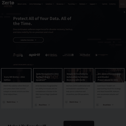 Zerto - Cloud Data Management and Protection