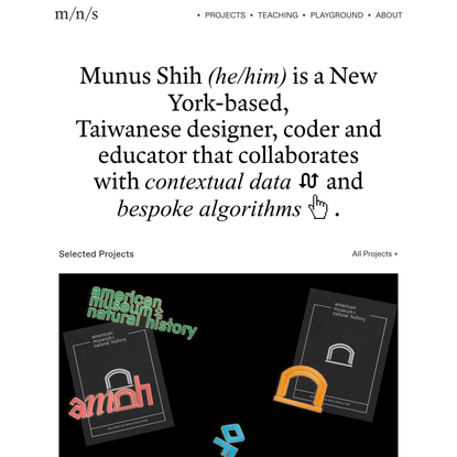Munus Shih — Interaction Designer｜Creative Technologist